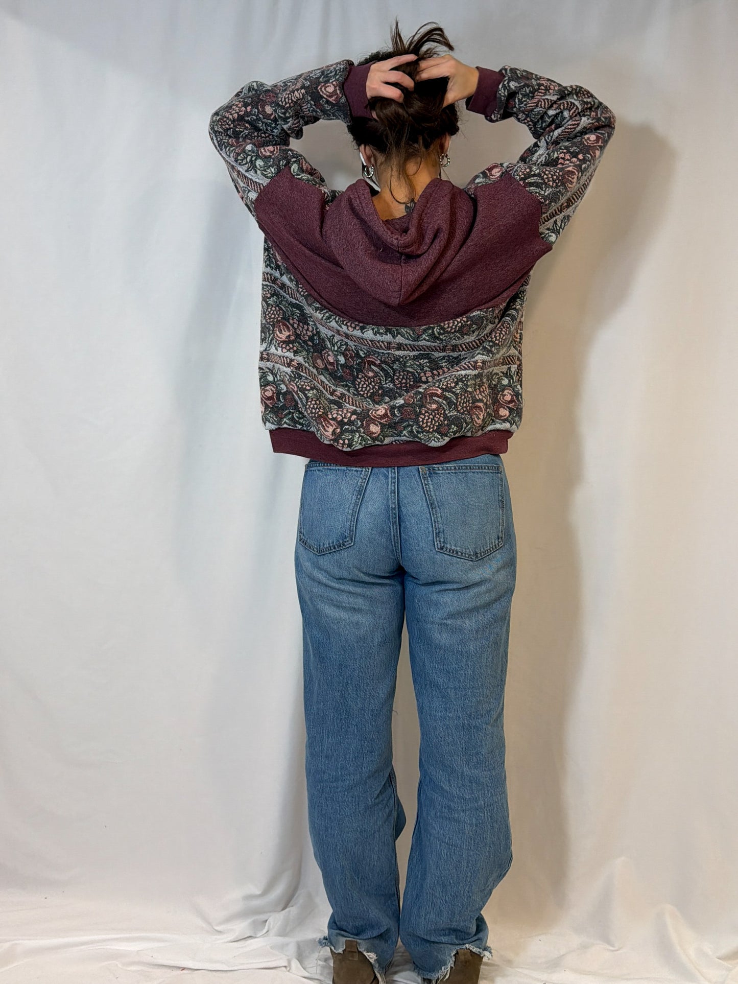 Purple Floral Hoodie