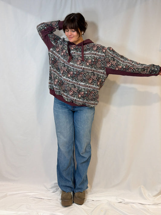 Purple Floral Hoodie